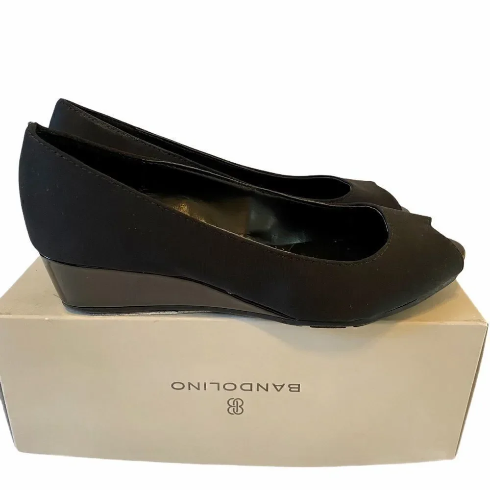 Bandalino  Flexible Black Open Toe  Wedge.
